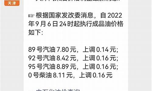 2020天津油价调价表_天津2019年油价查询