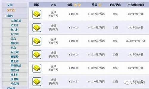 十年前梦幻西游金价_梦幻西游金价贵代表人多吗